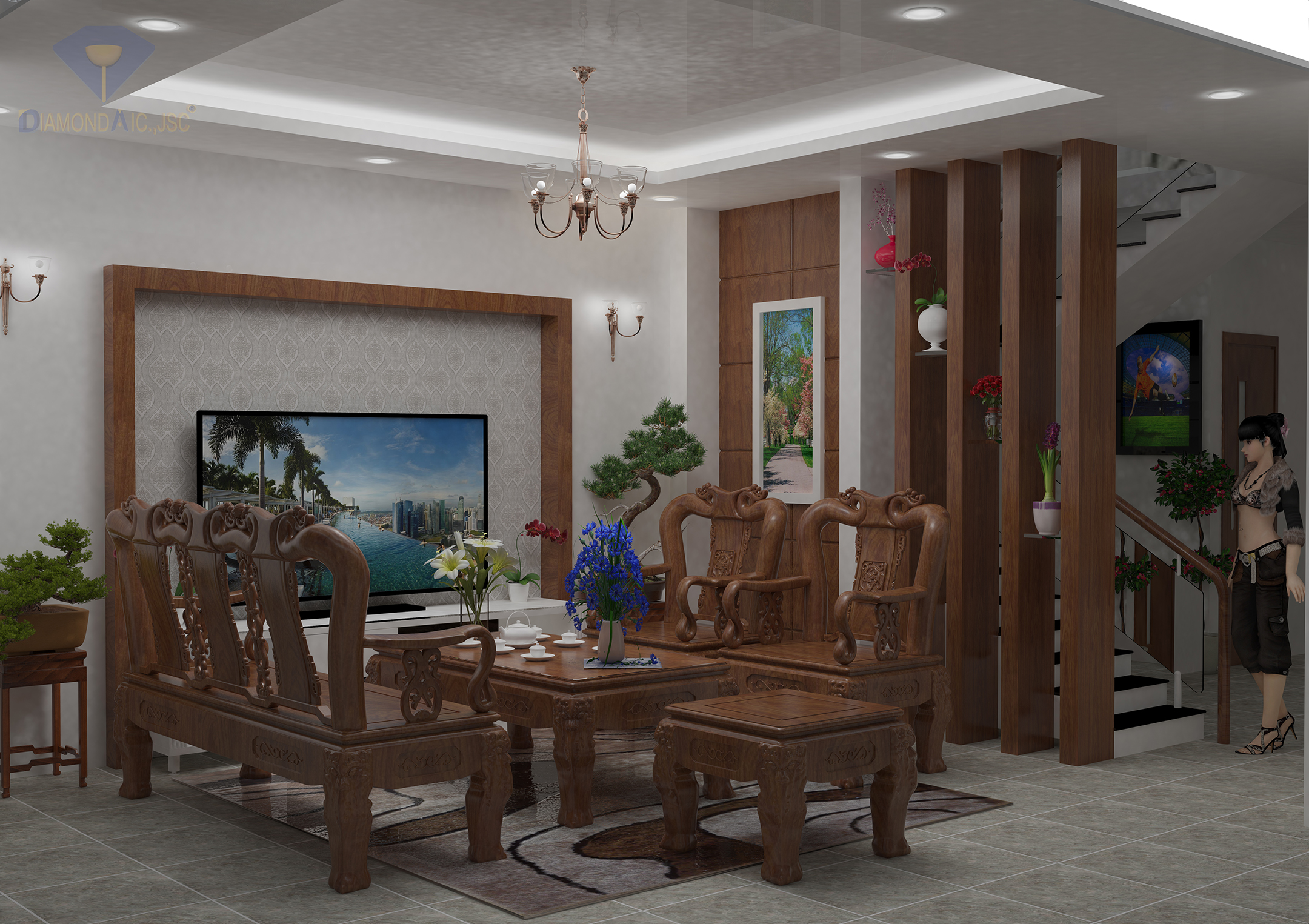 Biệt thự đẹp - Nội thất phòng khách